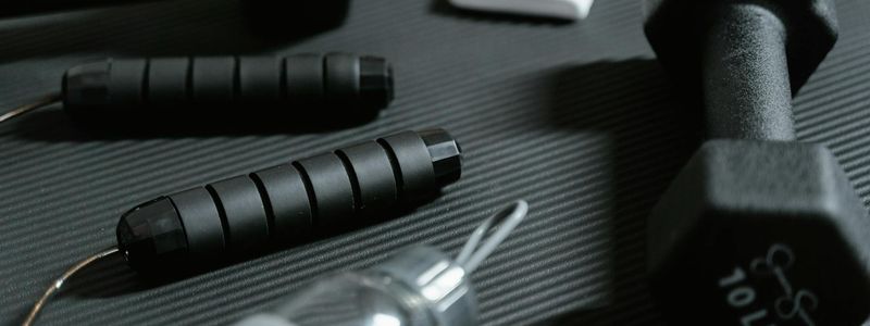 Minimalist training space with exercise mat and water bottle